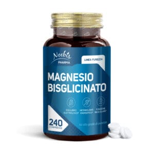 Noebis Pharma - Prodotti Naturali 19 Magnesio Bisglicinato โ Alta Biodisponibilitร e Tollerabilitร โ 240 Compresse Formato Maxi | Supporto a Energia, Muscoli e Sistema Nervoso