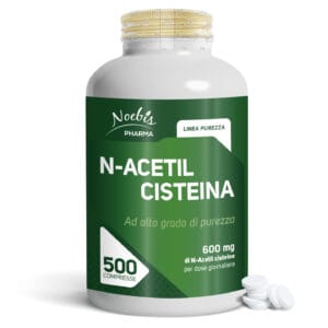 Noebis Pharma - Prodotti Naturali 23 N-Acetil-Cisteina 600 mg (NAC) | 500 Compresse | Alta Purezza | Supporto Glutatione | Made in Italy