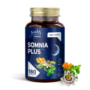 Noebis Pharma - Prodotti Naturali 22 Somnia Plus โ Integratore Sonno con Melatonina, Passiflora, Escolzia, Melissa e Vitamina B6 โ Addormentamento Rapido e Sonno di Qualitร โ Maxi Formato 180 Compresse