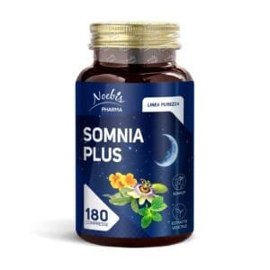 Somnia Plus – Integratore Sonno con Melatonina, Passiflora, Escolzia, Melissa e Vitamina B6 – Addormentamento Rapido e Sonno di Qualità – Maxi Formato 180 Compresse