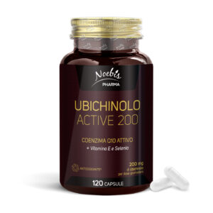 Noebis Pharma - Prodotti Naturali 12 Ubichinolo Active 200 | Coenzima Q10 Attivo con Vitamina E e Selenio – 120 Capsule