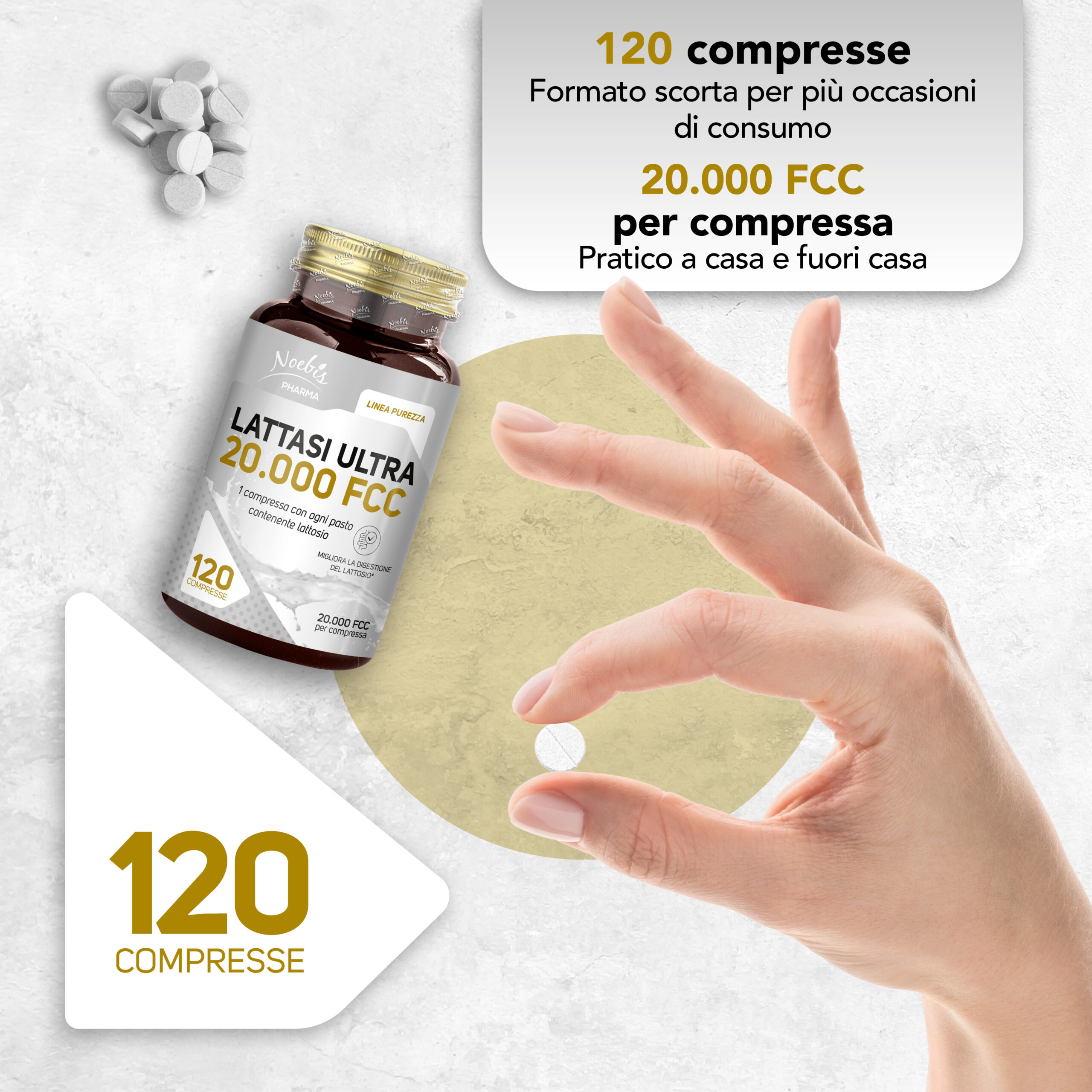 Lattasi Ultra 20.000 FCC ALU – 120 compresse, Noebis Pharma