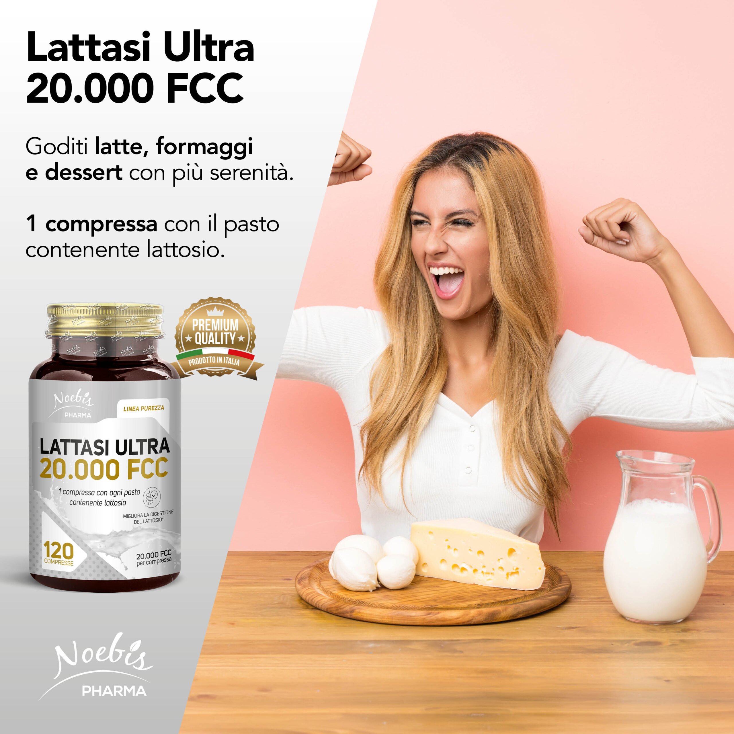 Lattasi Ultra 20.000 FCC ALU – 120 compresse, Noebis Pharma