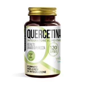 Noebis Pharma - Prodotti Naturali 6 Quercetina 200 mg Noebis Pharma, flacone da 120 capsule visto di fronte