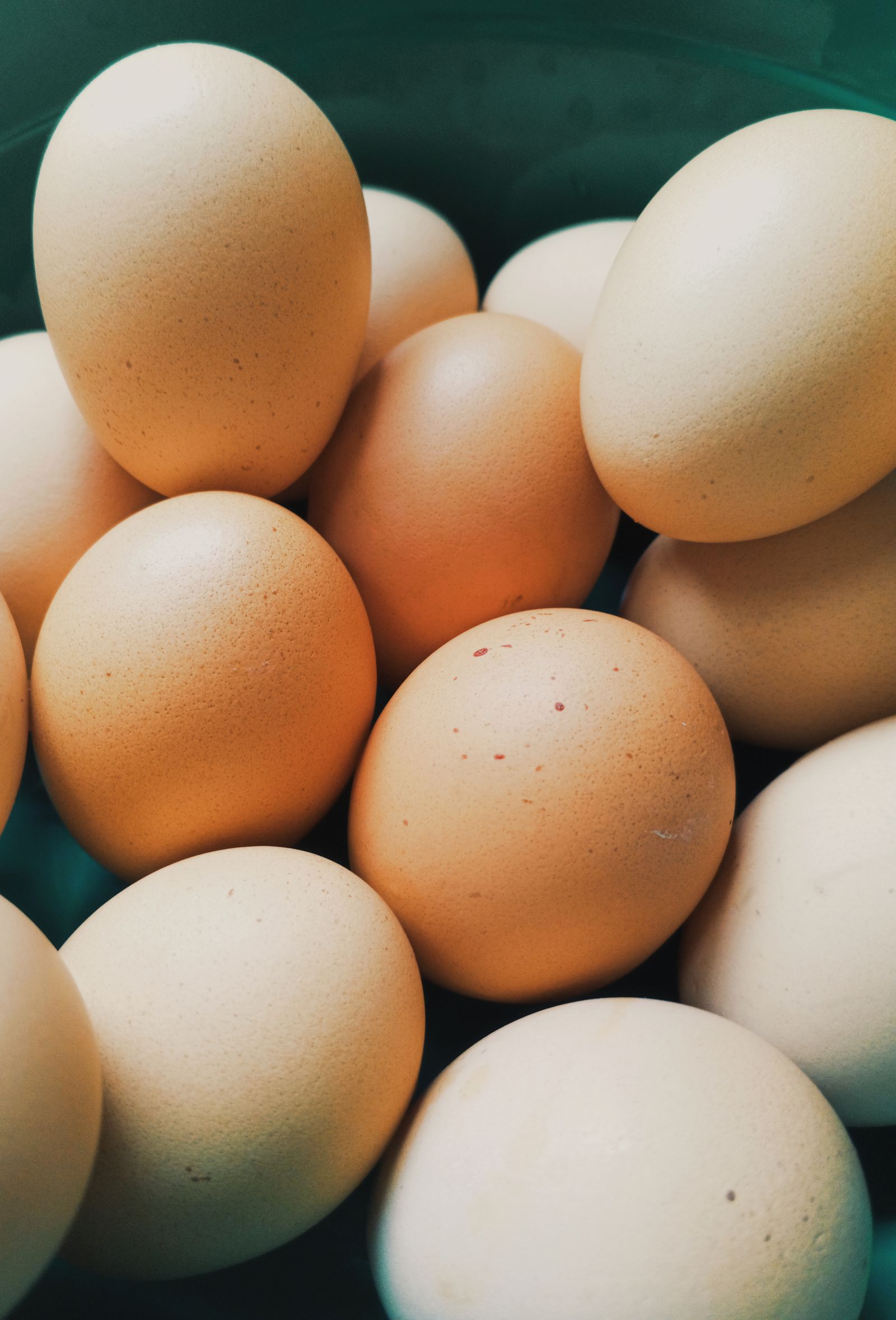 Uova fresche in una ciotola, tra le principali fonti alimentari di colina