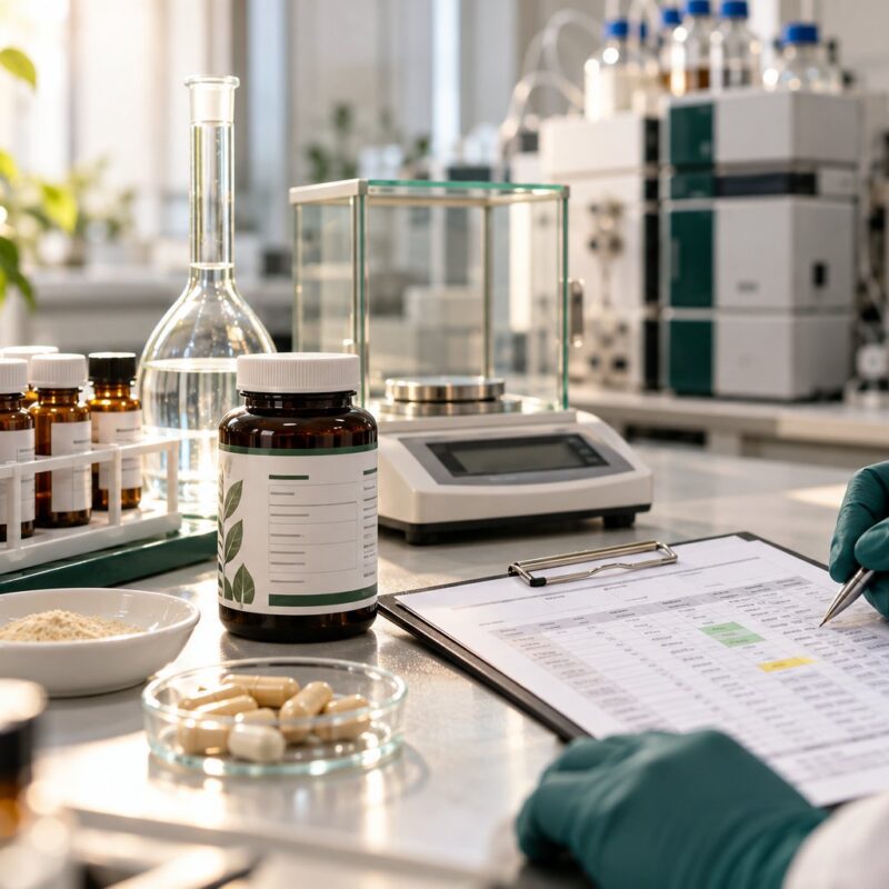 Controllo di laboratorio delle quantità di vitamine e minerali dichiarate in etichetta su integratori